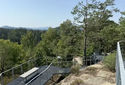 Zřícenina hradu Falkenštejn v Českém Švýcarsku - vyhlídka