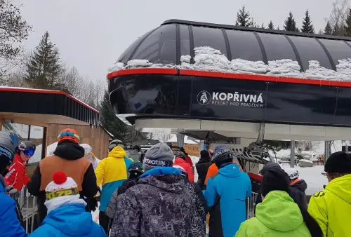 Skiareál Kopřivná - spodní stanice lanovky